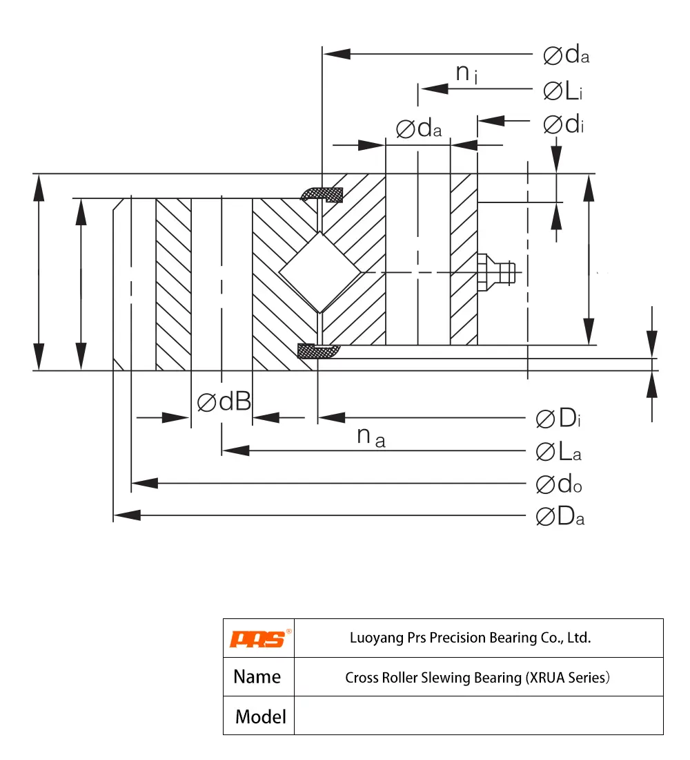 CAD Drawing and Dimensions for XRUA14.0640 XRUA Series Crossed Roller Bearings