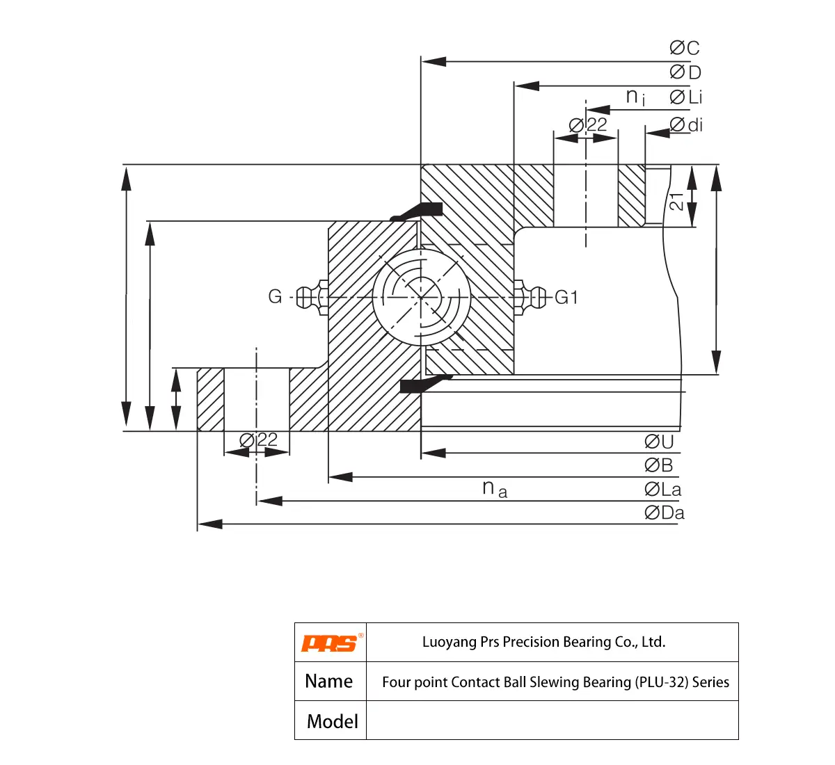 CAD Drawing and Dimensions for PLU32.1100 PLU32 Series