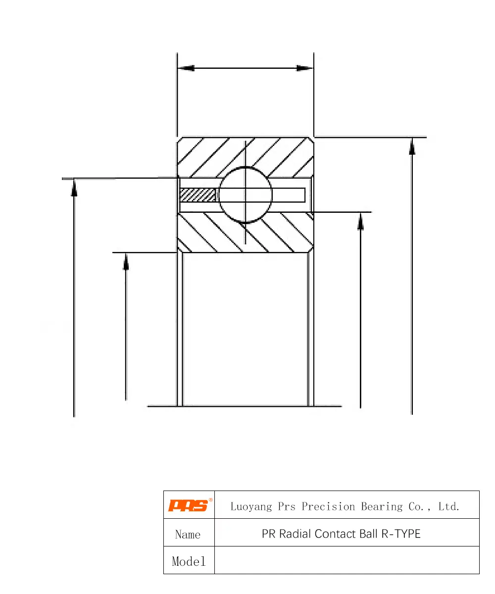 CAD Drawing and Dimensions for PRA030 PR Radial Contact Ball Bearing