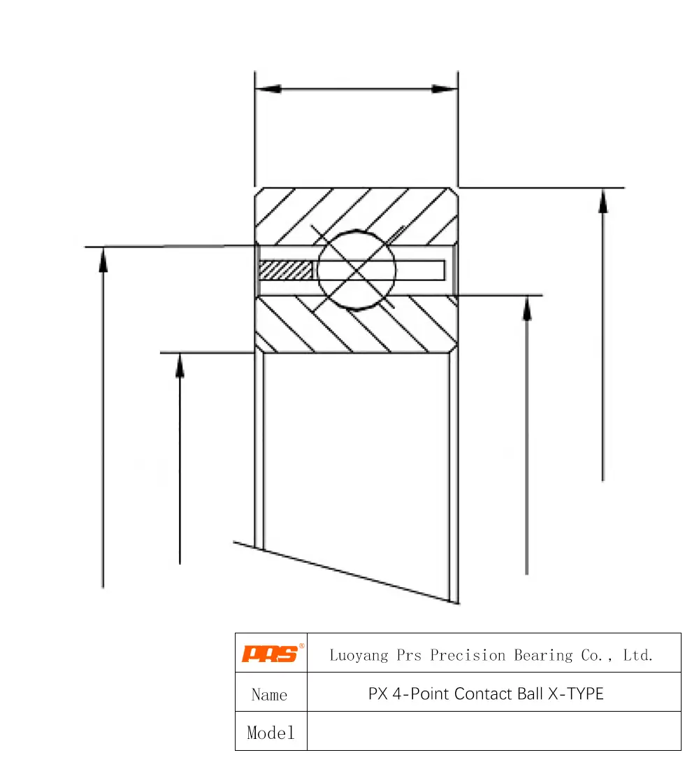 CAD Drawing and Dimensions for PXA020 PX 4-Point Contact Ball Bearing