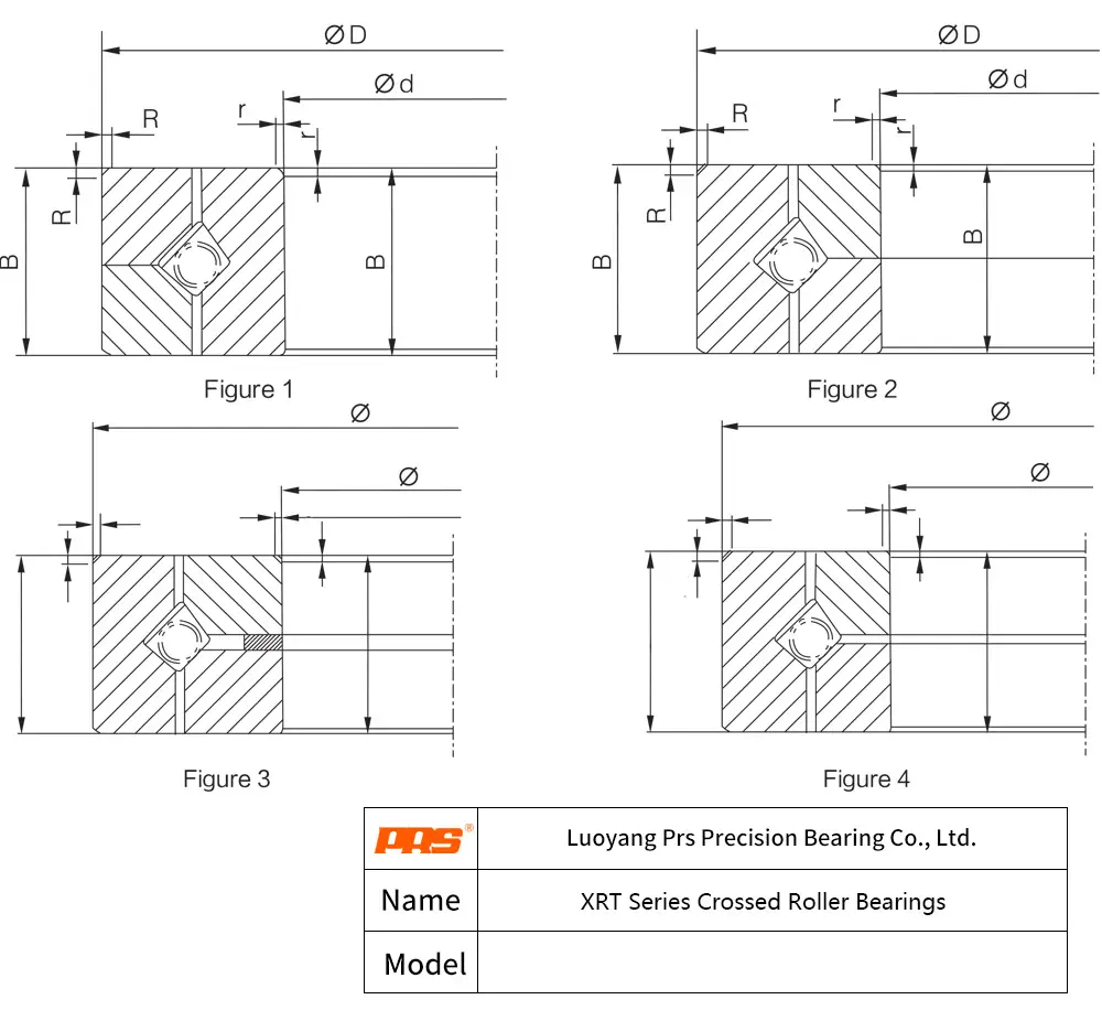 CAD Drawing and Dimensions for XRT079-NT XRT Series Crossed Tapered Roller Bearings